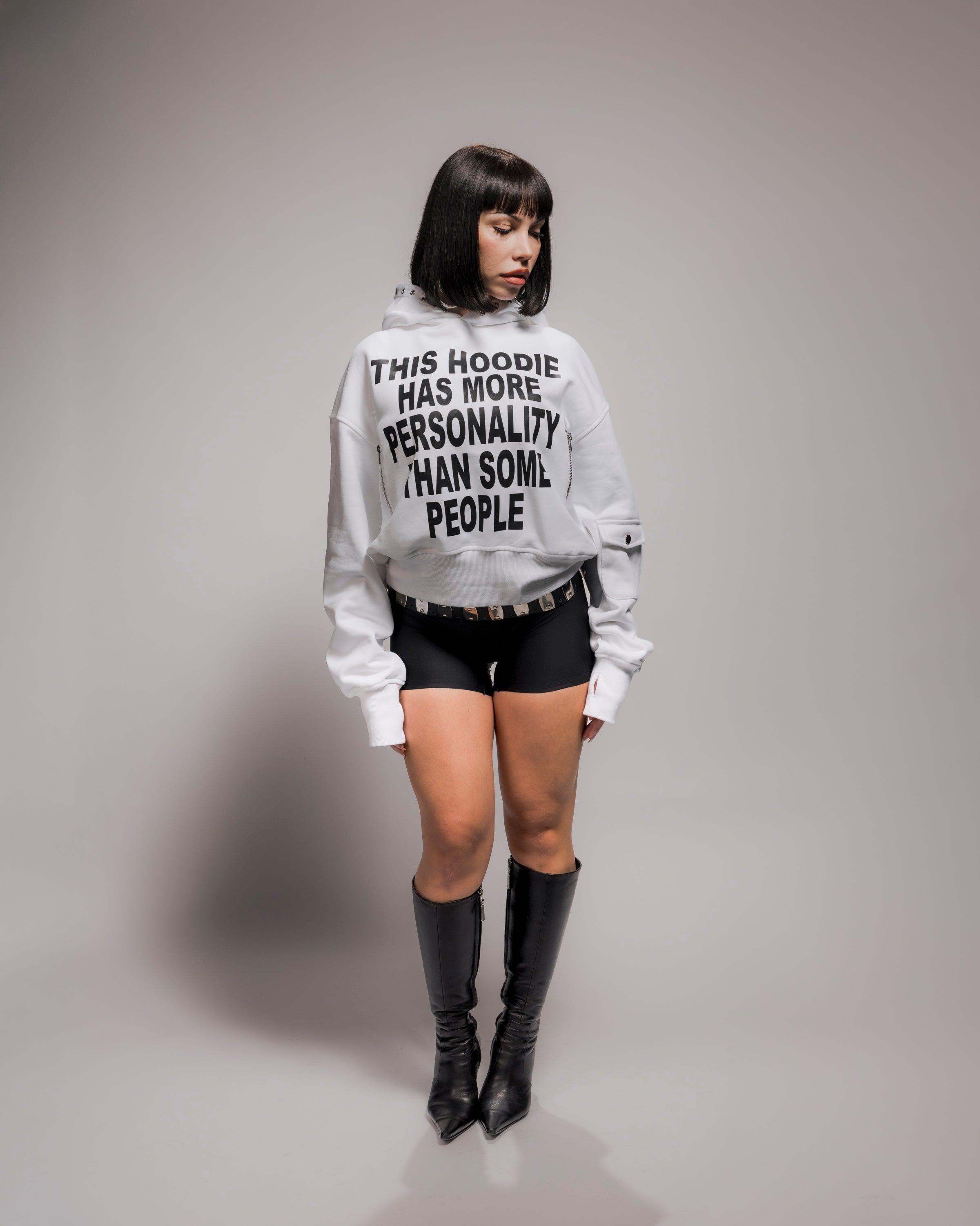 PERSONALITY WHITE HOODIE