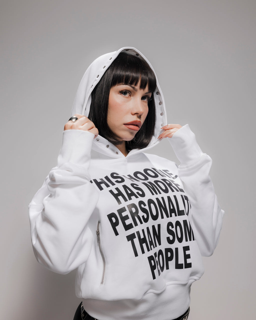 PERSONALITY WHITE HOODIE