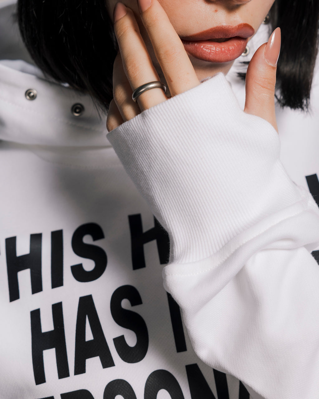 PERSONALITY WHITE HOODIE